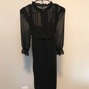 Black lace baby doll dress